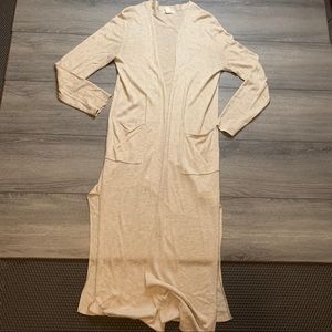 Oatmeal colored duster XS